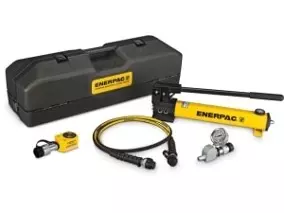 SRS100TB, 10 Ton, .44 in Stroke, Hydraulic Toolbox, Low Height Hydraulic Cylinder and Hand Pump Set ENERPAC