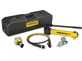 SRS200TB, 20 Ton, .44 in Stroke, Hydraulic Toolbox, Low Height Hydraulic Cylinder and Hand Pump Set ENERPAC