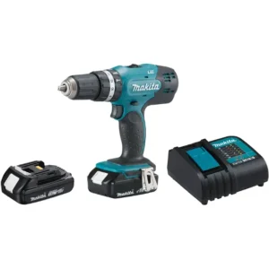 Parafusadeira e Furadeira de Impacto 1:2 Makita, 2 Baterias 18v e Maleta DHP451RFE