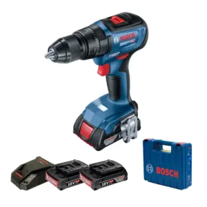 Parafusadeira e Furadeira de Impacto 1:2 Bosch GSB 18v 50 18v Bivolt, 2 Baterias